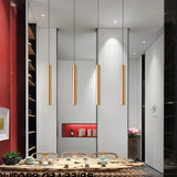 Lámpara colgante tubular LED minimalista de metal para isla de cocina