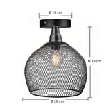 Lámpara de techo para pasillo industrial LED negra de metal
