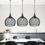 Lámpara colgante industrial negra de metal regulable para comedor