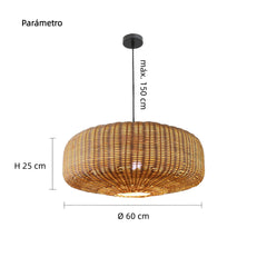 Lámpara Colgante de Mimbre Hecha a Mano Estilo Chino para Comedor