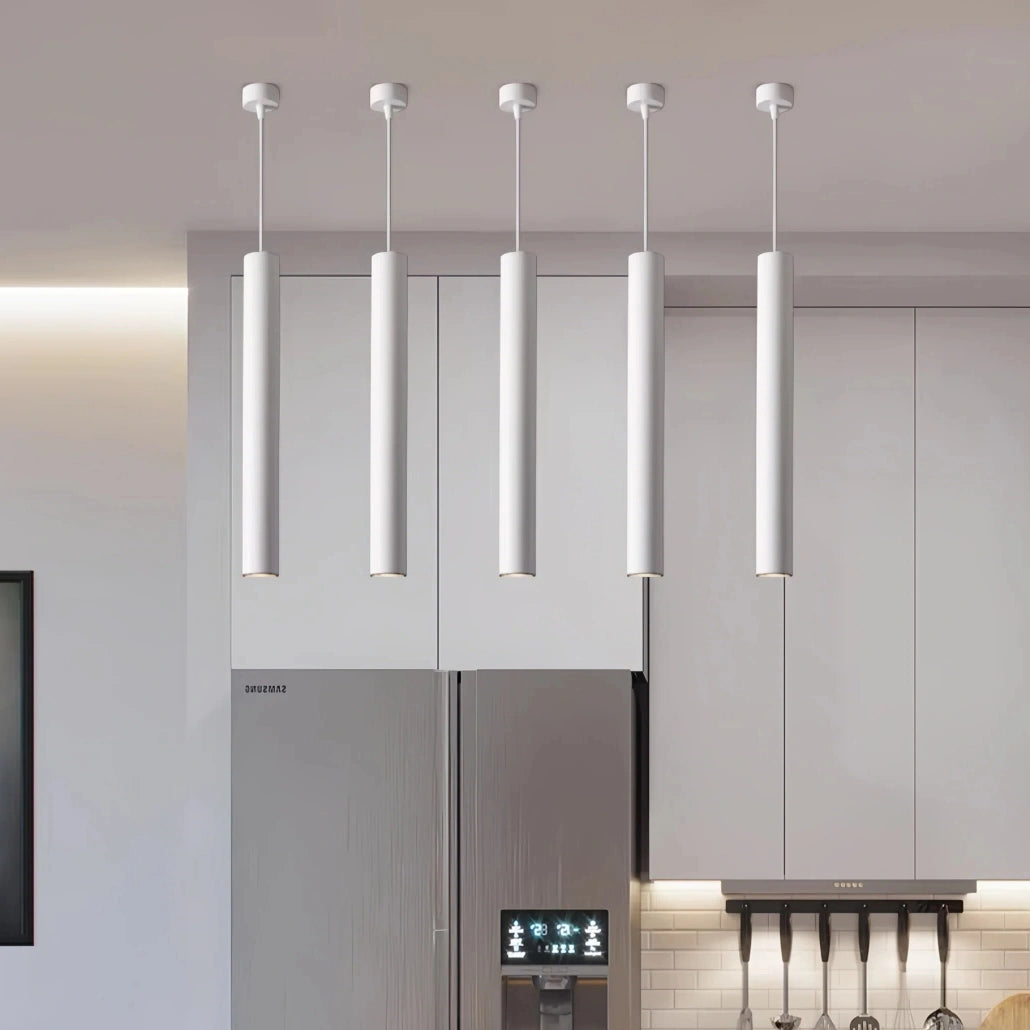 Lámpara colgante tubular LED minimalista para cocina moderna