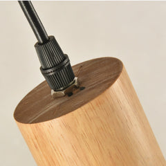 Lámpara Colgante de Madera para Comedor Estilo Moderno LED en Tubo