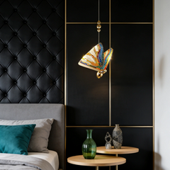 Lámpara Colgante Mariposa LED Moderna Multicolor para Mesita de Noche