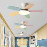 Ventilador de techo infantil con luz LED y motor inverter multicolor de madera