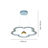 Lámpara colgante de flor con LED regulable para dormitorio infantil
