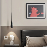 Lámpara colgante minimalista de gota LED regulable en altura para mesita de noche