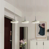Lámpara Colgante Plato Moderna LED Beige con Altura Regulable para Comedor