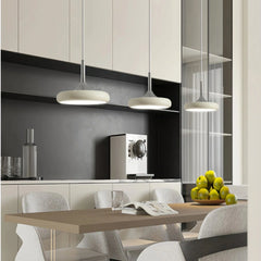 Lámpara Colgante Plato Moderna LED Beige con Altura Regulable para Comedor