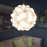 Lámpara colgante esfera blanca LED estilo nórdico con pantalla rompecabezas