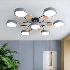 Lámpara de techo LED regulable de estilo nórdico en color macaron para salón