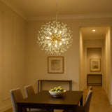 Lámpara colgante Sputnik moderna de cristal regulable en altura para comedor