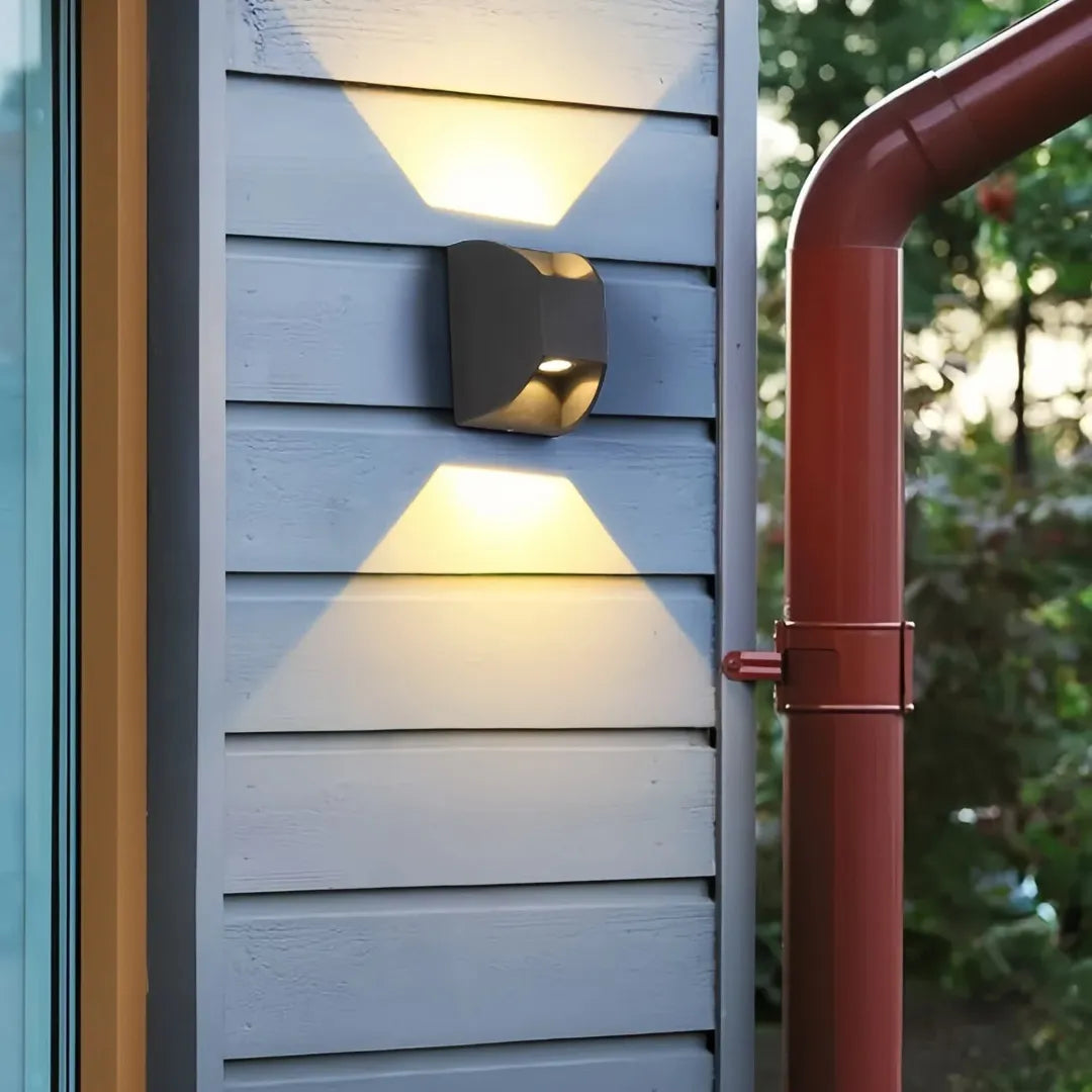 Aplique exterior de pared LED negro moderno de metal IP65 para porche