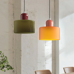 Lámpara colgante de vidrio estilo Morandi para comedor con altura ajustable