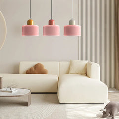 Lámpara colgante de vidrio estilo Morandi para comedor con altura ajustable