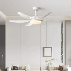 Ventilador de techo con luz 6 aspas moderno silencioso con motor DC y mando a distancia 132 cm para salón