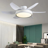 Ventilador de techo con luz moderno silencioso de 6 aspas blanco para salón Ø130 cm