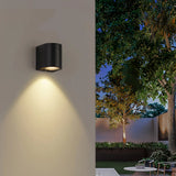 Aplique de pared exterior moderno LED IP65 negro de aluminio para porche
