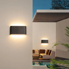 Aplique de pared exterior bidireccional minimalista rectangular LED de aluminio IP65