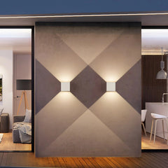 Aplique de pared exterior bidireccional LED RGB 6W IP65 negro cúbico