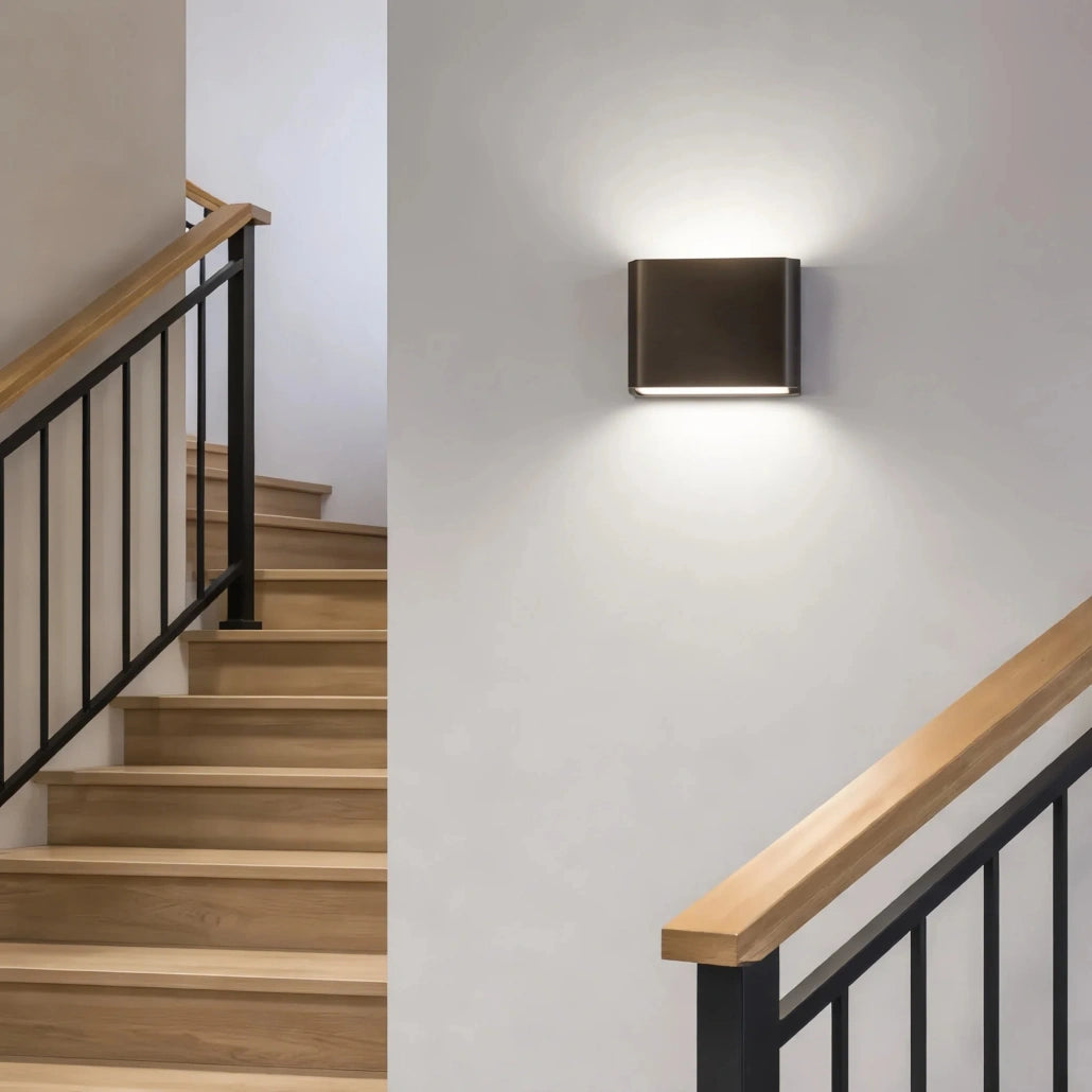 Aplique de pared exterior bidireccional minimalista rectangular LED de aluminio IP65