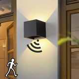 Aplique exterior con sensor de movimiento LED cubo 15W IP65