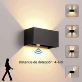 Aplique con sensor de movimiento para exterior LED bidireccional rectangular IP65 12W/24W