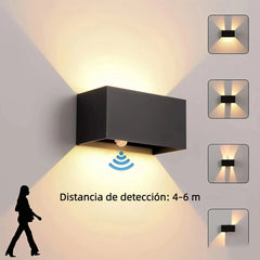 Aplique con sensor de movimiento para exterior LED bidireccional rectangular IP65 12W/24W