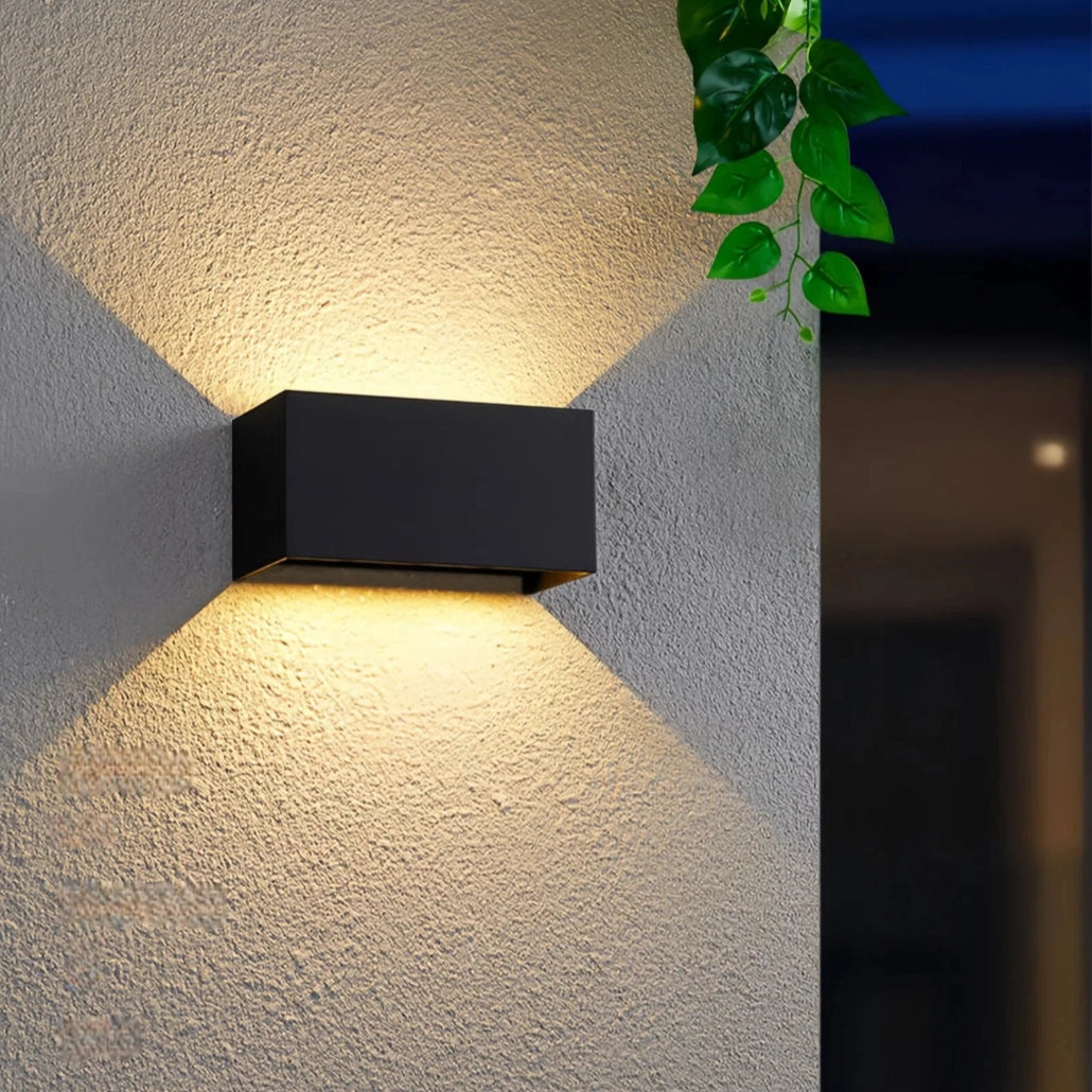 Aplique bidireccional para exterior rectangular de aluminio LED IP65 12W/24W