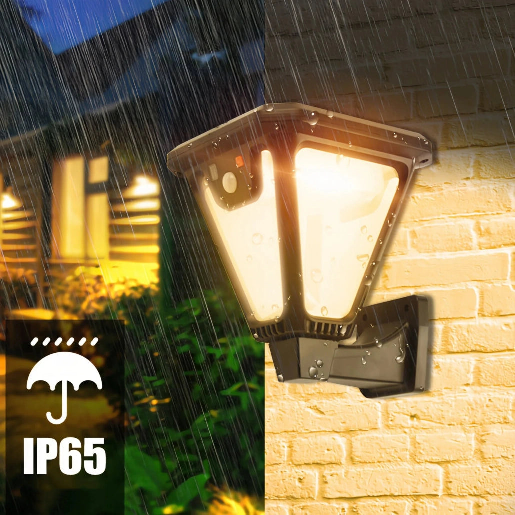 Aplique exterior solar con sensor de movimiento moderno negro LED IP65