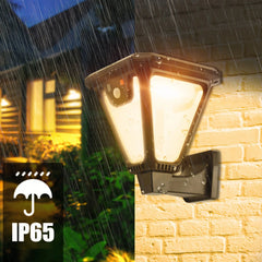 Aplique exterior solar con sensor de movimiento moderno negro LED IP65