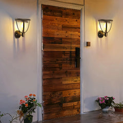 Lámpara solar de exterior farol negra LED IP65 pack de 2