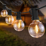 Cadena de luces solares G40 LED regulable IP65 para jardín