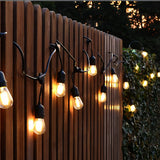 Cadena de luces de exterior led s14 con 15 bombillas ip65 de 15 m para jardín