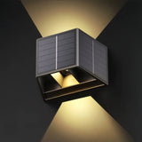 Aplique de pared exterior solar LED bidireccional orientable negra diseño moderno IP65