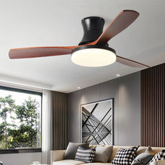 Ventilador de techo con luz 3 aspas LED silencioso motor DC de madera estilo nórdico