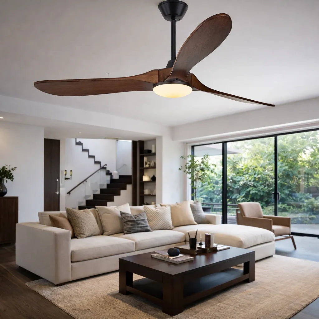 Ventilador de Techo Madera con Luz Vintage 132 cm para Salón