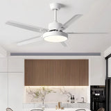 Ventilador de techo con luz de acero inoxidable LED 5 aspas