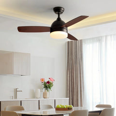 Ventilador de techo con luz LED silencioso con aspas de madera Ø107 cm
