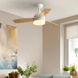 Ventilador de techo con luz LED silencioso con aspas de madera Ø107 cm