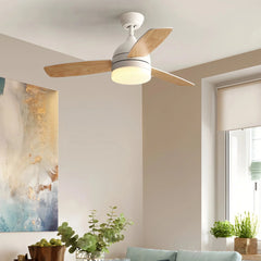 Ventilador de techo con luz LED silencioso con aspas de madera Ø107 cm