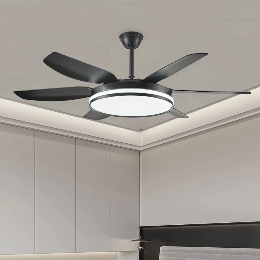 Ventilador de techo silencioso con luz LED, mando y motor DC Ø132 cm