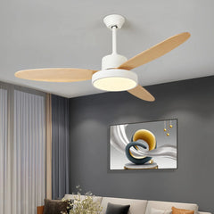 Ventilador de techo de madera con luz LED y motor DC inverter minimalista