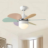 Ventilador de techo infantil con luz LED silencioso para dormitorio Ø76 cm