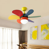 Ventilador de techo infantil con luz LED silencioso para dormitorio Ø76 cm