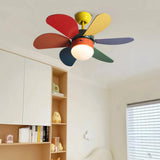 Ventilador de techo infantil con luz LED silencioso para dormitorio Ø76 cm