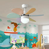 Ventilador de techo infantil con luz LED silencioso para dormitorio Ø76 cm