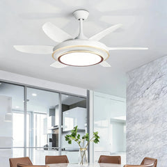 Ventilador blanco de techo con luz LED y motor DC silencioso Ø130/145 cm