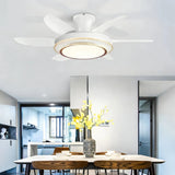Ventilador blanco de techo con luz LED y motor DC silencioso Ø130/145 cm