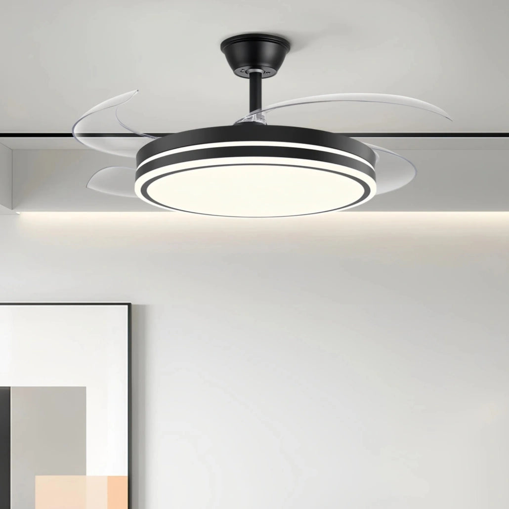 Ventilador de techo invisible con luz LED regulable silencioso y reversible