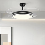 Ventilador de techo invisible con luz LED regulable silencioso y reversible